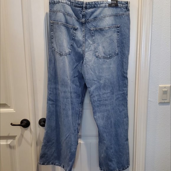 SZ 22 distressed high waist baggy 90s Jeans H&M  NWT - Picture 2 of 3